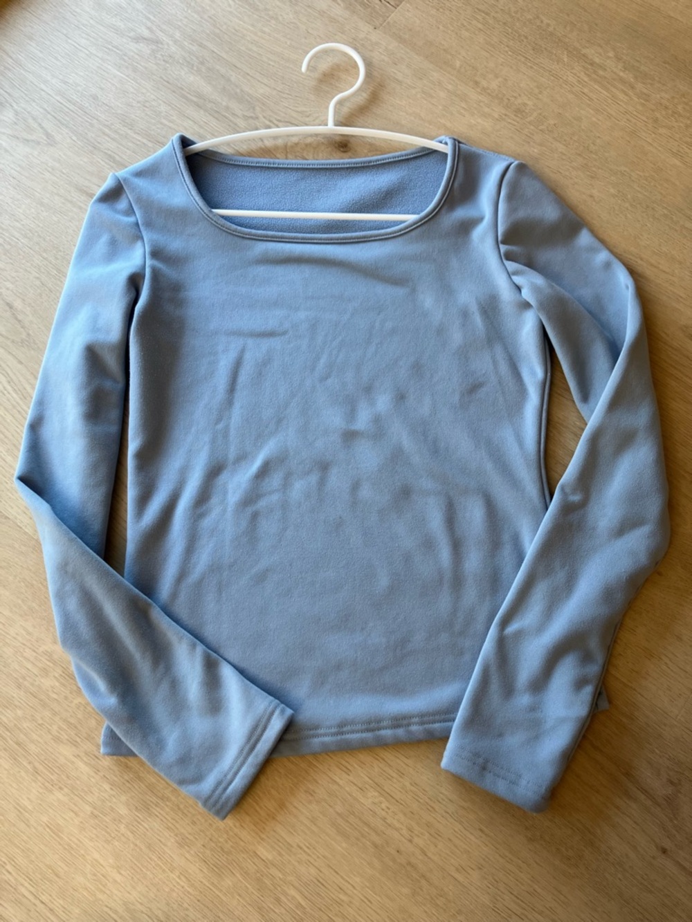 Light Blue Scoop Neck Top Inner Fleece